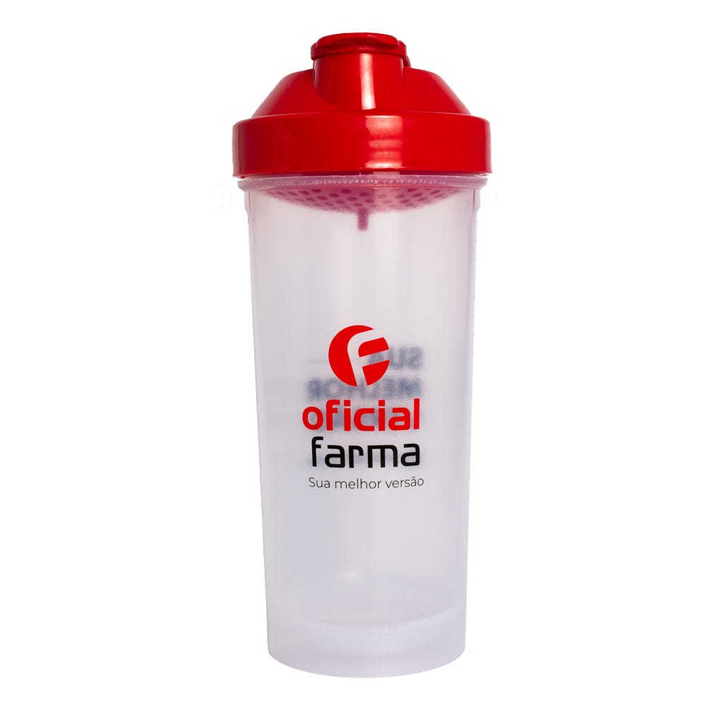 Coqueteleira Transparente e Vermelha 600mL