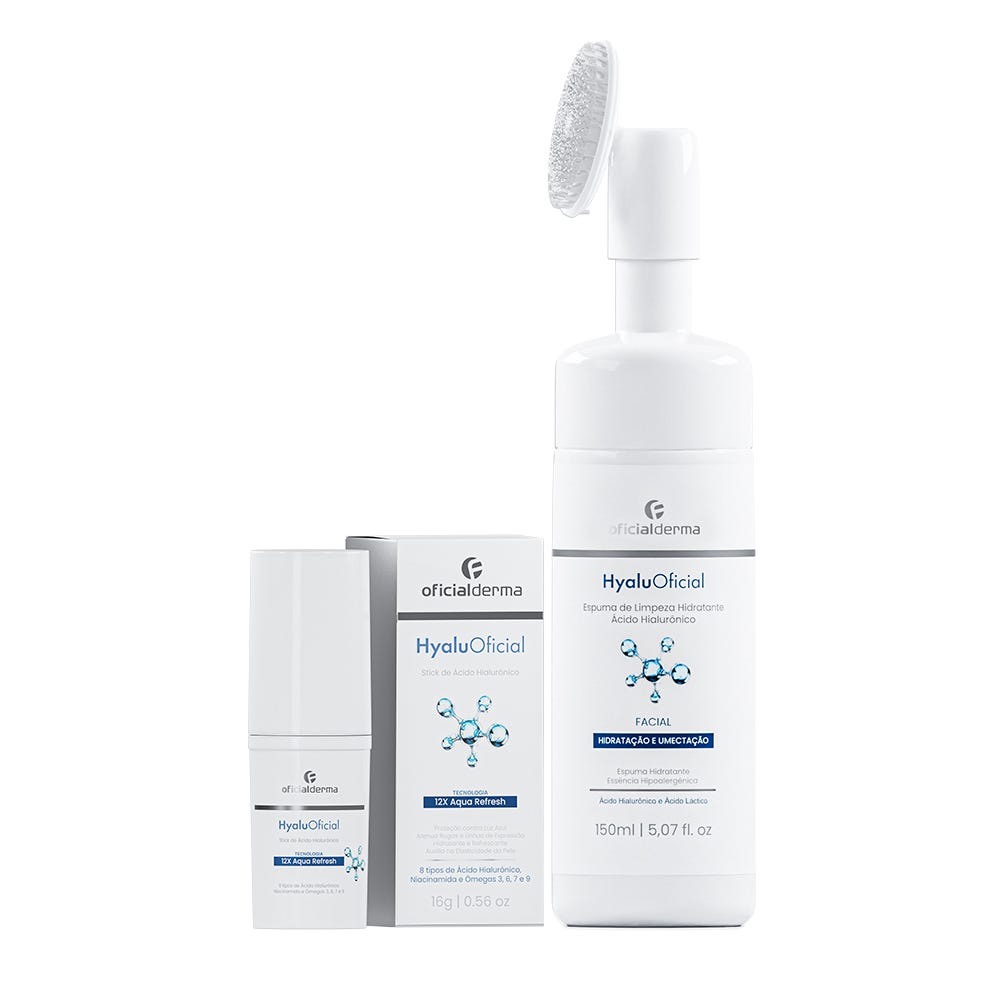HyaluOficial Anti-idade Espuma + Stick de &Aacute;cido Hialur&ocirc;nico