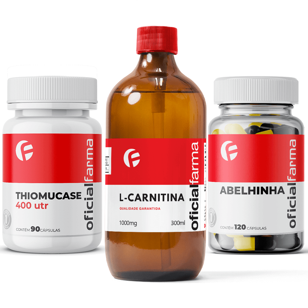 FIT PLUS - L Carnitina 300Ml + Thiomucase 400UTR 90 C&aacute;psulas + "Abelhinha" 120 C&aacute;psulas