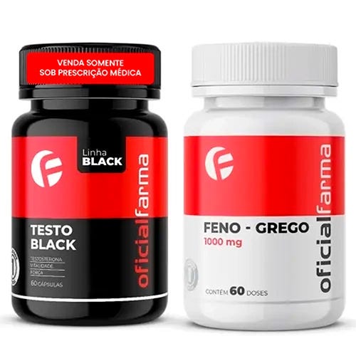 Testosterona + - Testo Black + Feno Grego