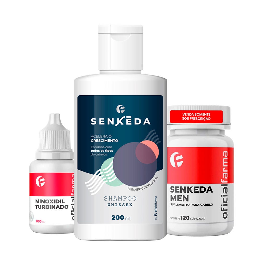 Minoxidil Turbinado, Dutasterida Senkeda Men e Shampoo Senkeda Men