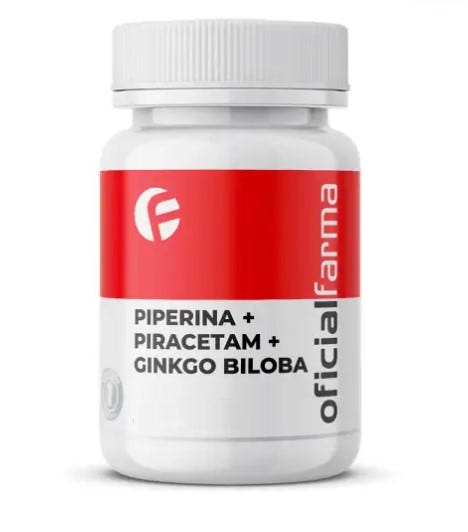 Piperina + Piracetam + Ginkgo Biloba 60 C&aacute;psulas