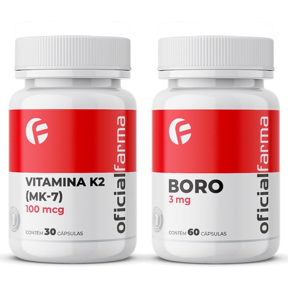 Vitamina K2 MK-7 100mcg 30 C&aacute;psulas + Boro 3mg 60 C&aacute;psulas