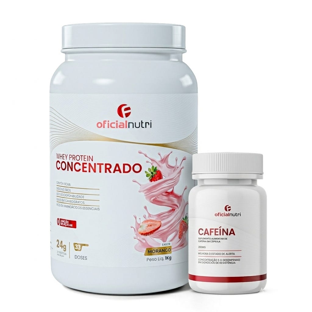 Cafe&iacute;na 200mg 120 C&aacute;psulas + Whey Protein Concentrado
