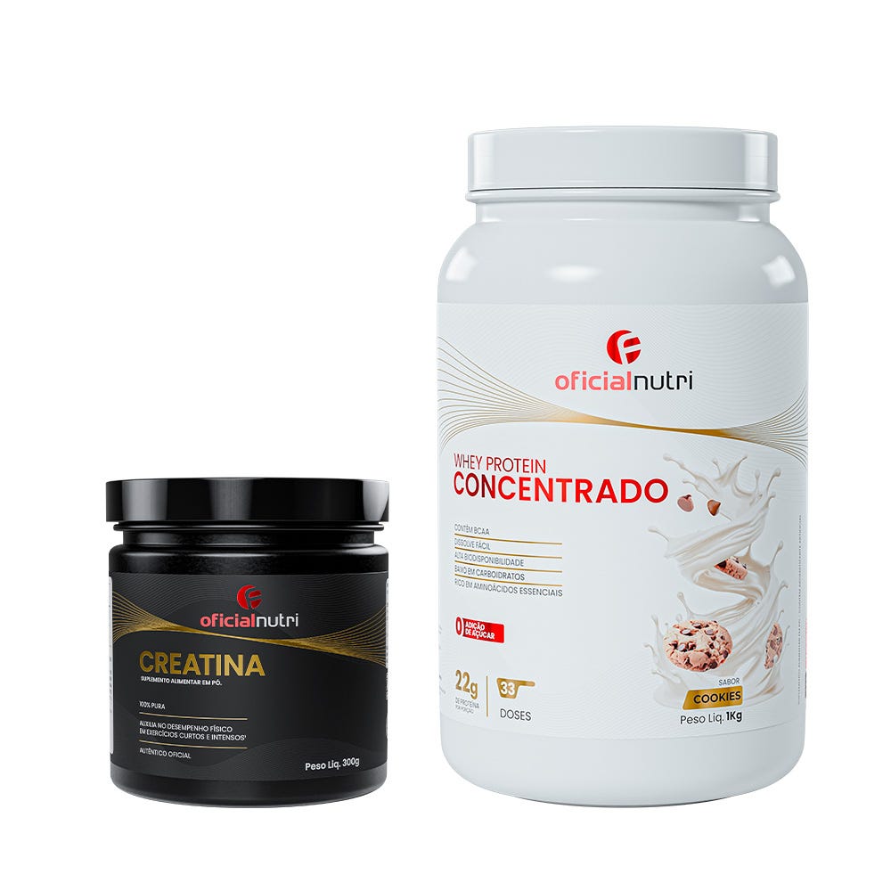 Combo 12 - Whey Protein Concentrado Cookies + Creatina 300g